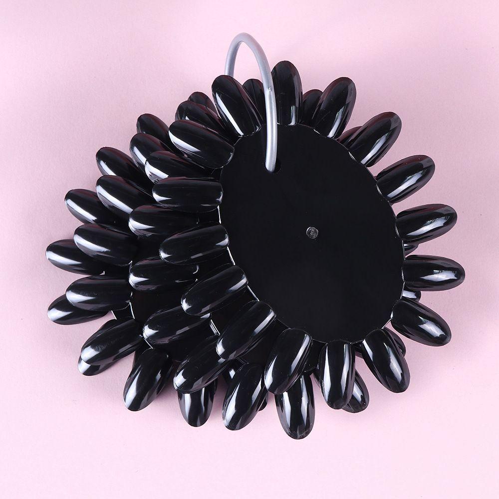 Khay Trưng Bày Móng Tay Giả Hình Tròn Bằng Acrylic Trong Suốt Kèm Thẻ Màu Tiện Dụng