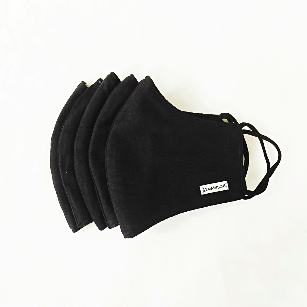 [Mua 4 tặng 1] Khẩu trang vải thời trang chính hãng Azumikichi, chuẩn Đức, màu đen - KT2