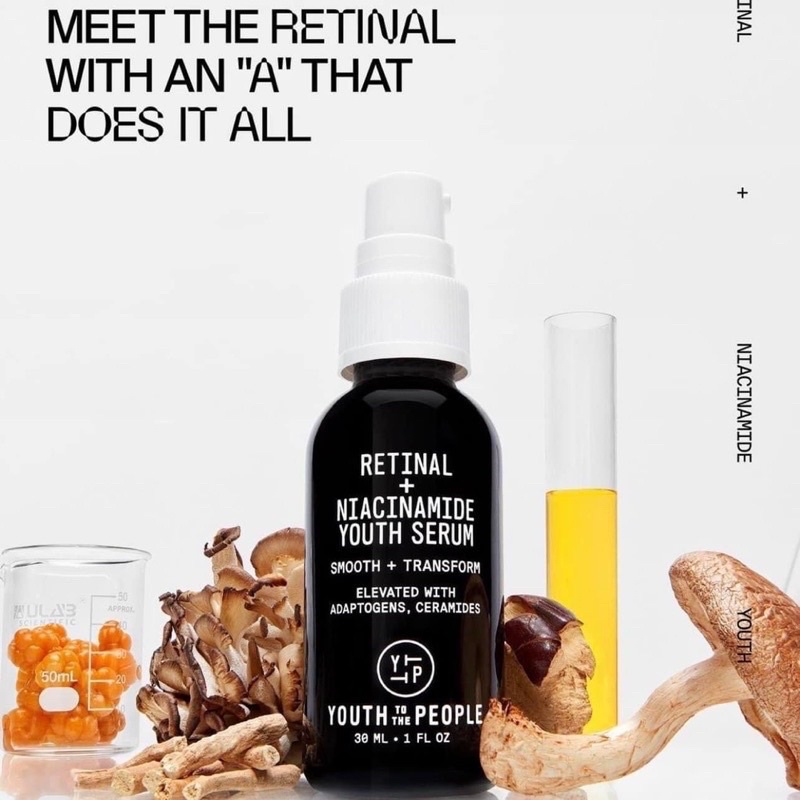 Tinh chất hỗ trợ phục hồi da Youth To The People Retinal + Niacinamide Youth Serum 3ml Full box.