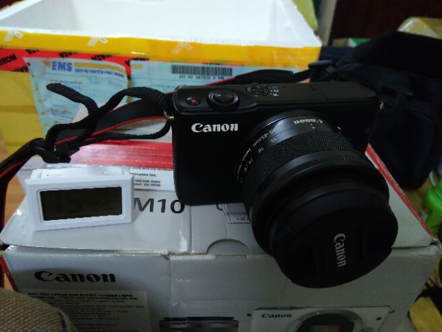 [Full phụ kiện] Máy ảnh Canon M10 lens kit STM + fix 50 1.8mm 99%