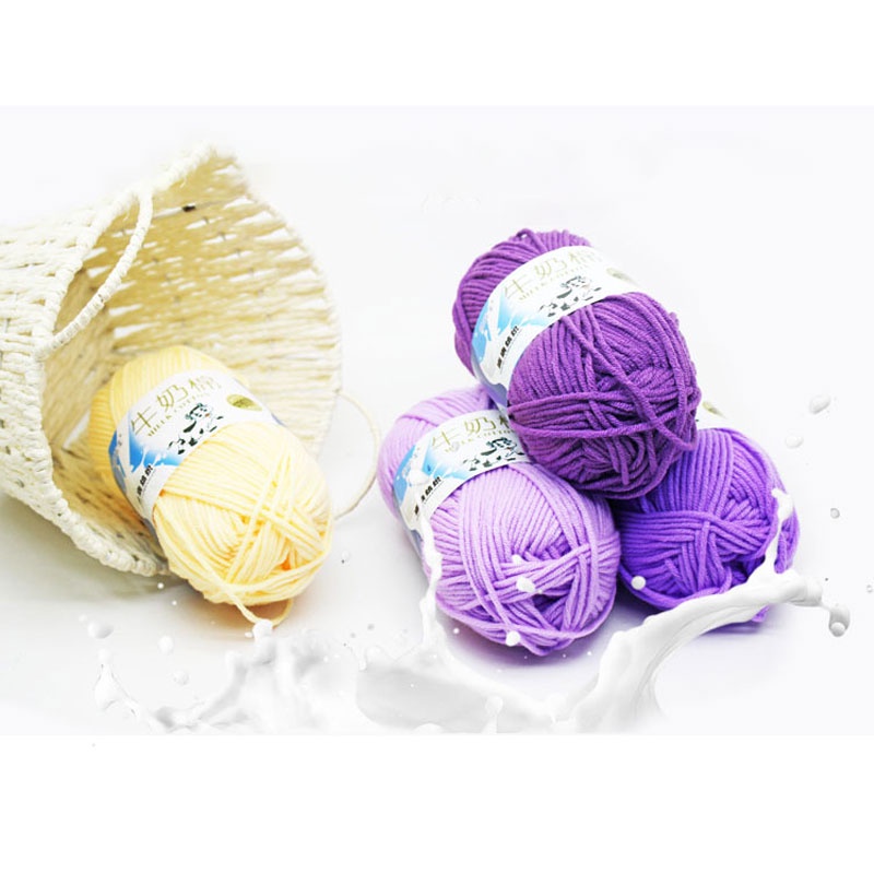 Cuộn Len Cotton Sữa 50g Chất Lượng Cao Mềm Mại