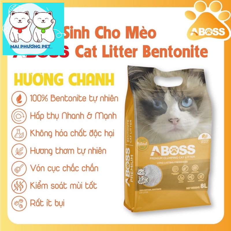 Cát vệ sinh cho chó mèo 8L các vị cà phê, chanh,táo