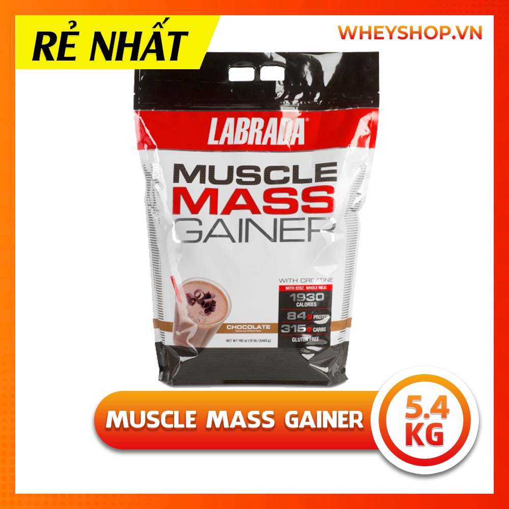 Sữa Tăng Cân Labrada Muscle Mass Gainer 12lbs (5.4kg) - Nhập Khẩu Chính Hãng BBT