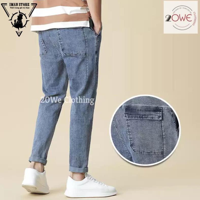 Quần jean nam, jeans,quần bò, baggy túi hộp, xanh sky ống suông rộng style hàn quốc hot 2021