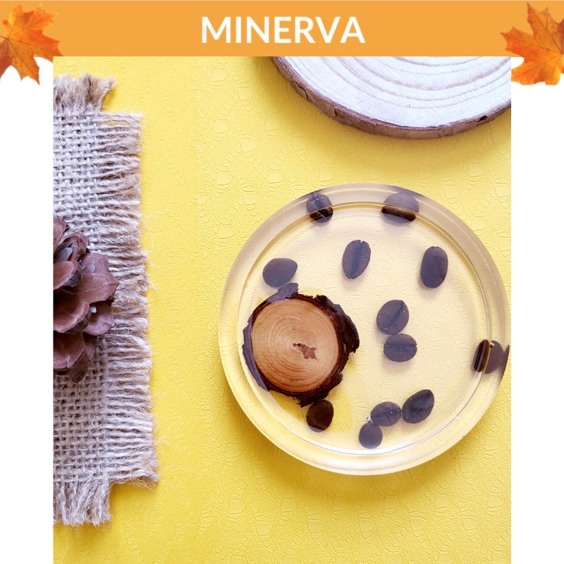 Set 3 ĐẾ LÓT LY resin gỗ và cafe làm thủ công dùng làm quà tặng handmade, trang trí nhà cửa