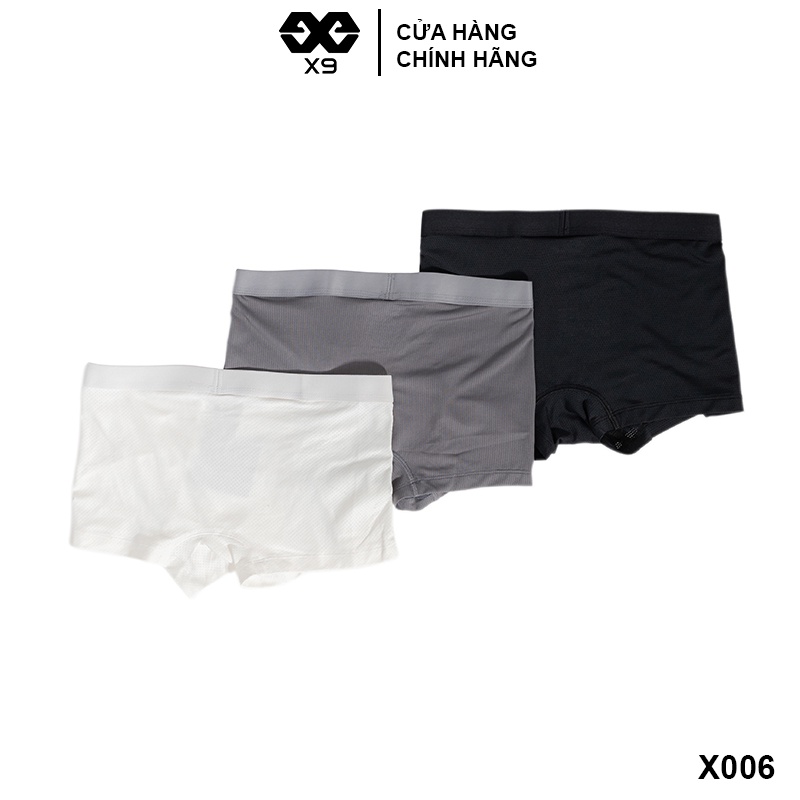 Combo 3 Quần Lót Nam Boxer Trunk Kháng Khuẩn Cotton Co Giãn Thoáng Mát - Thương Hiệu X9 - X006
