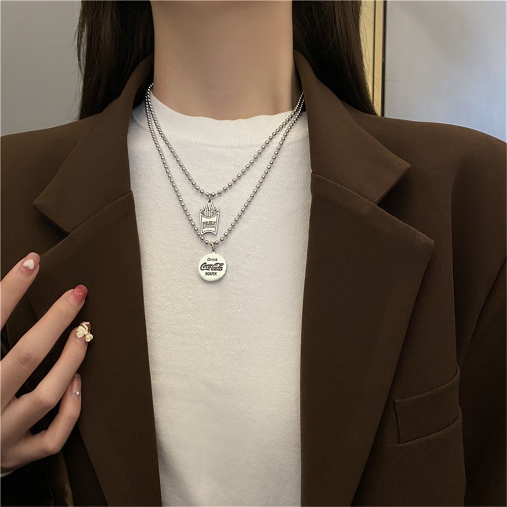 vòng cổ Mặt Hình Khoai Tây Chiên Phong Cách Hip Hop Cá Tính