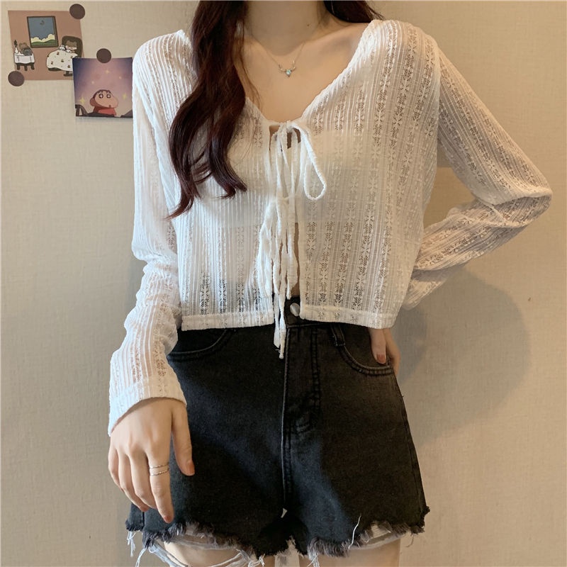 Áo Khoác cardigan Dệt Kim Tay Dài Chống Nắng Thời Trang Mùa Hè Cho Nữ