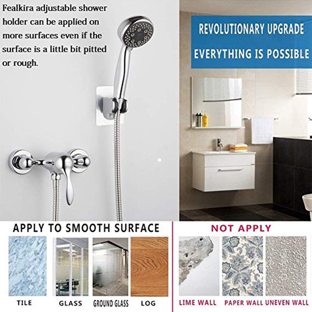 [CHOO] 7 Gear Adjustable Holder No Drilling Pressure Shower Head Nozzle Traceless Bracket Stands
