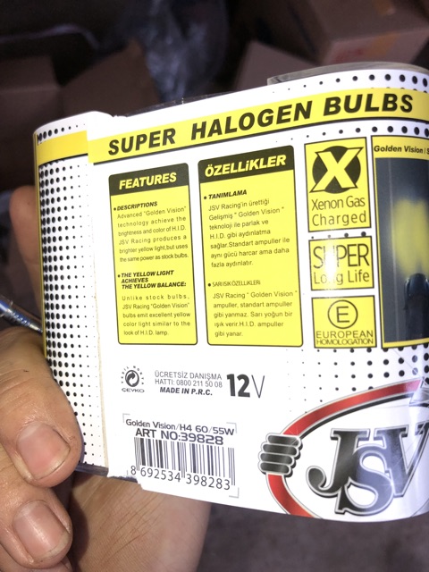 1 đôi bóng H4 12v ssen golden xe non hid look super