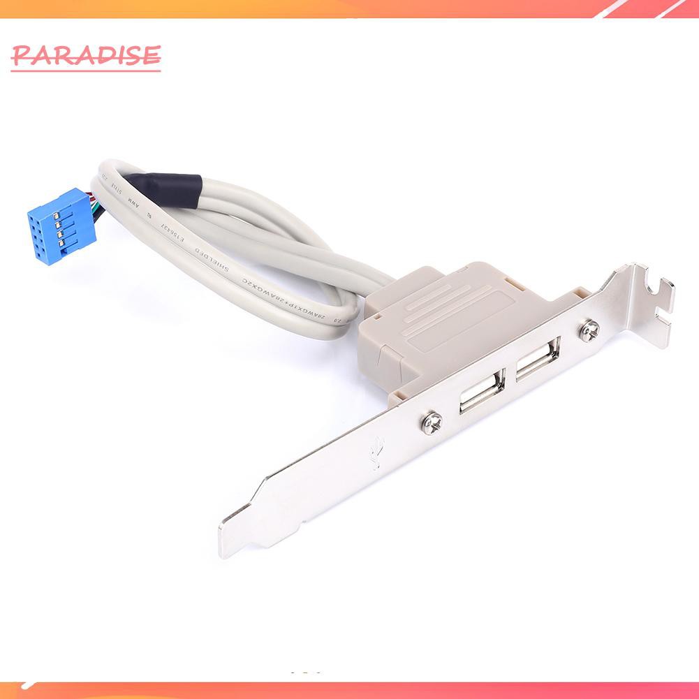 Paradise1 9Pin Motherboard Female Header to Dual USB 2.0 Adapter Cable for Desktop PC