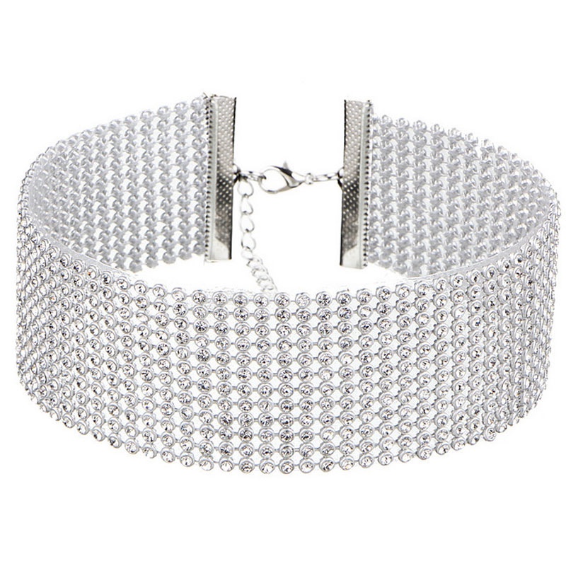 Vòng Cổ Choker Đính Đá Pha Lê Sang Trọng Phong Cách Gothic Punk