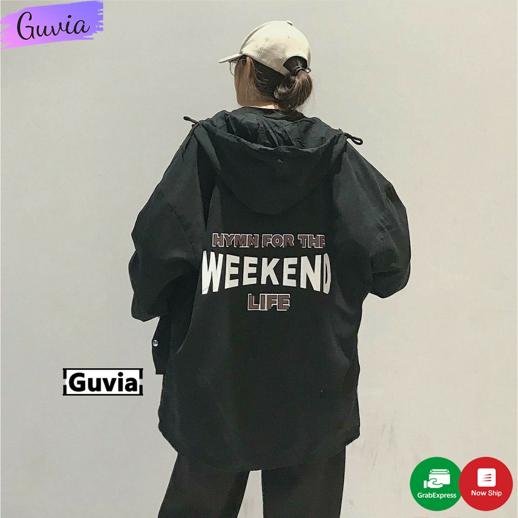 Áo khoác dù Weekend Life nam nữ form rộng Unisex 2 lớp Chống Nắng Siêu Hot ulzzang Jacket Bomber Guvia