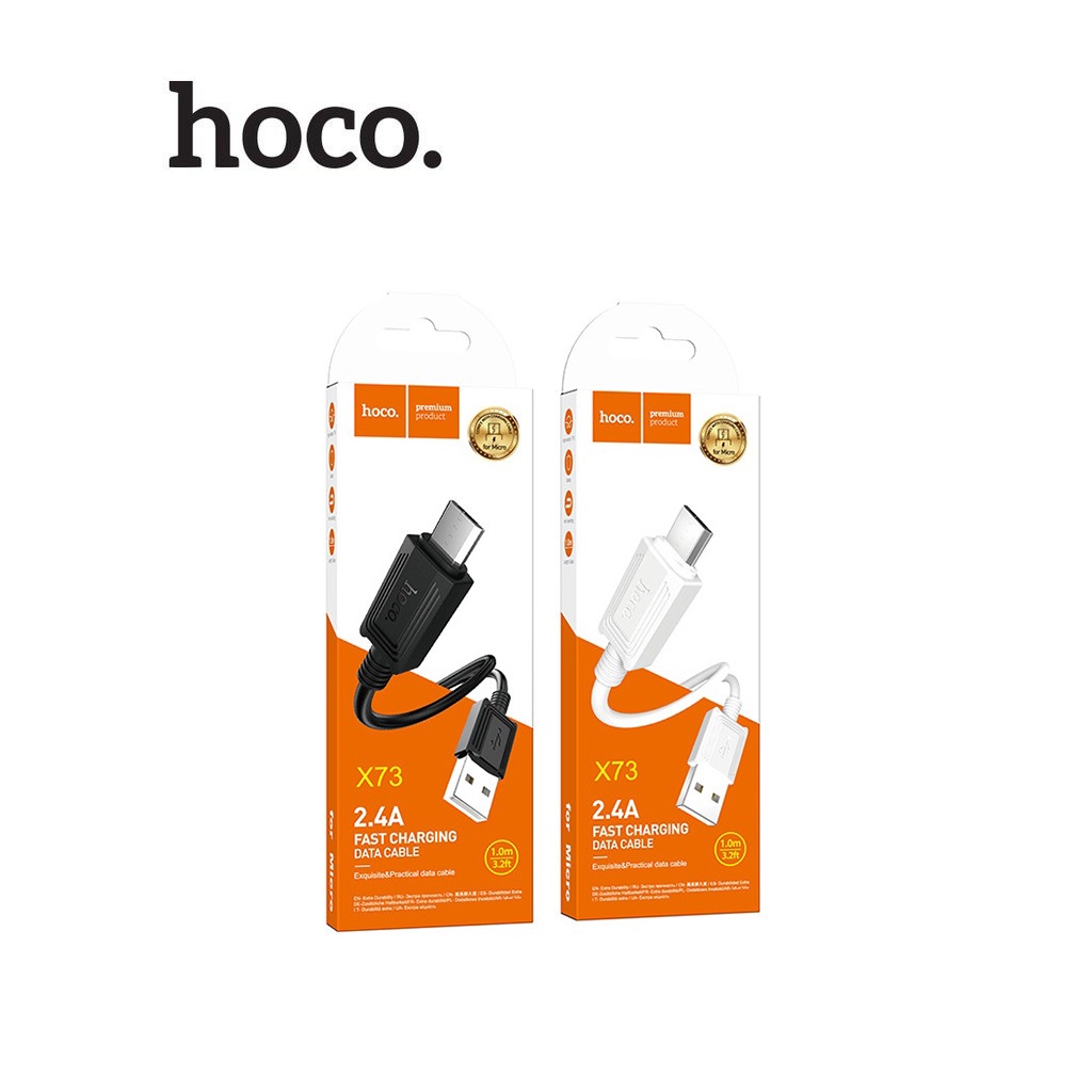 Cáp sạc và truyền dữ liệu Hoco X73 hỗ trợ sạc 2.4A/3.0A chất liệu TPE dài 100cm dành cho Smartphone.