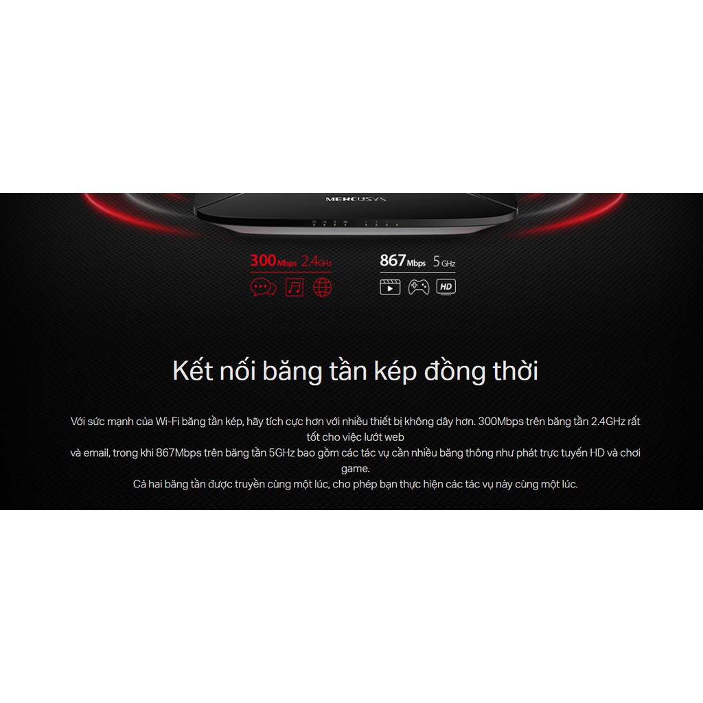 Router Wireless Băng Tần Kép Mercusys AC12