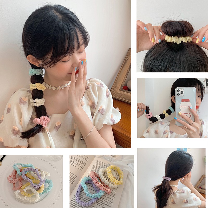 KMHO cột thun ins fashion Dây buộc tóc cao su nhiều màu sắc thời trang Hàn Quốc cho nữ cột tóc phụ kiện tóc trang sức hàn quốc