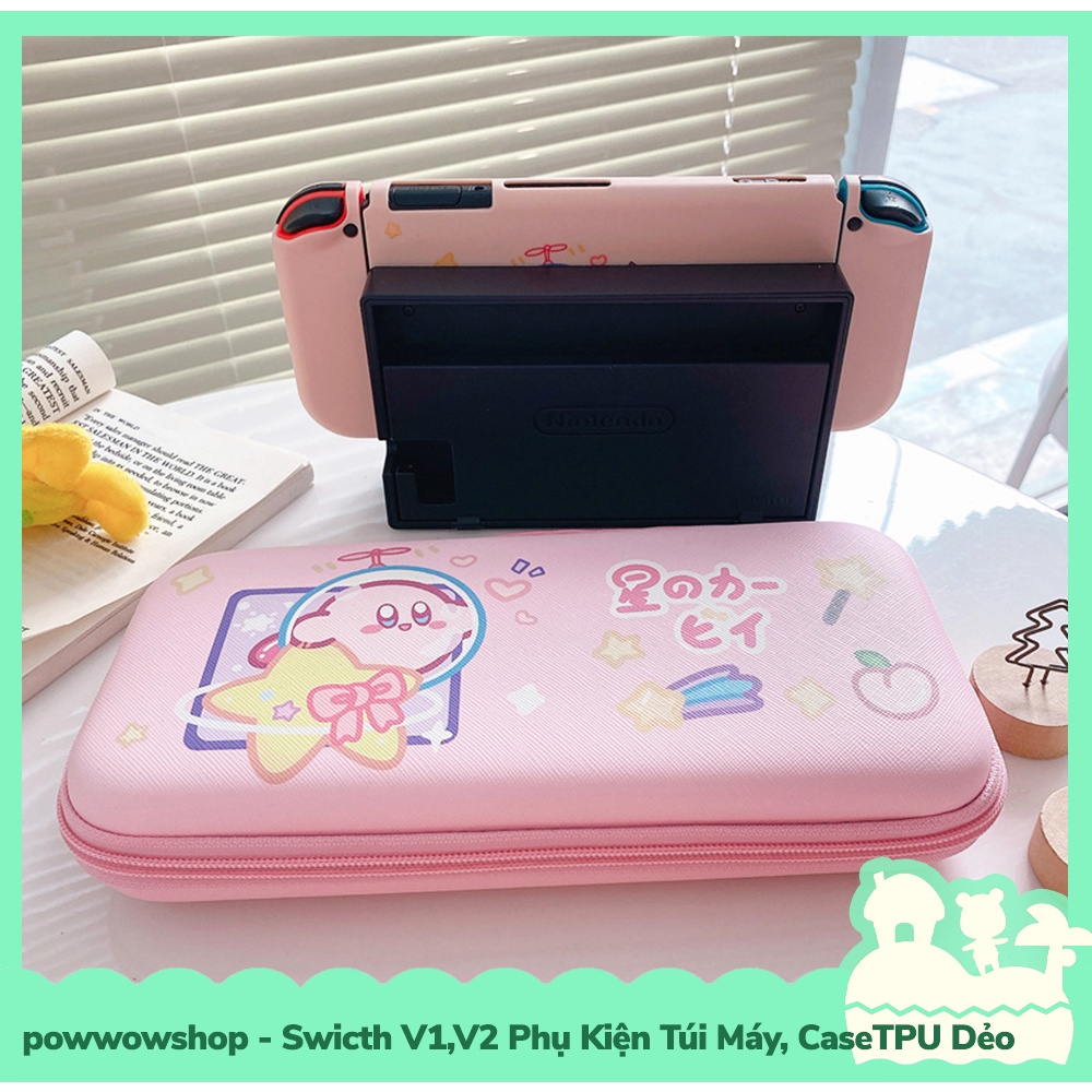 [Sẵn VN - Hỏa Tốc] Switch V1,V2 Phụ Kiện Túi Máy, Case Ốp TPU Dẻo Cho Máy Game Nintendo Switch V1,V2 Pink Kirby