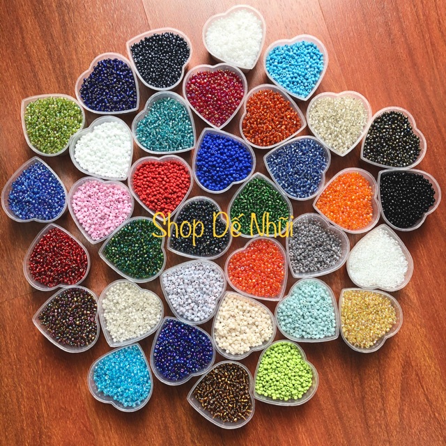 20gr Cườm Thuỷ Tinh 3~4mm (nhóm màu Xanh)