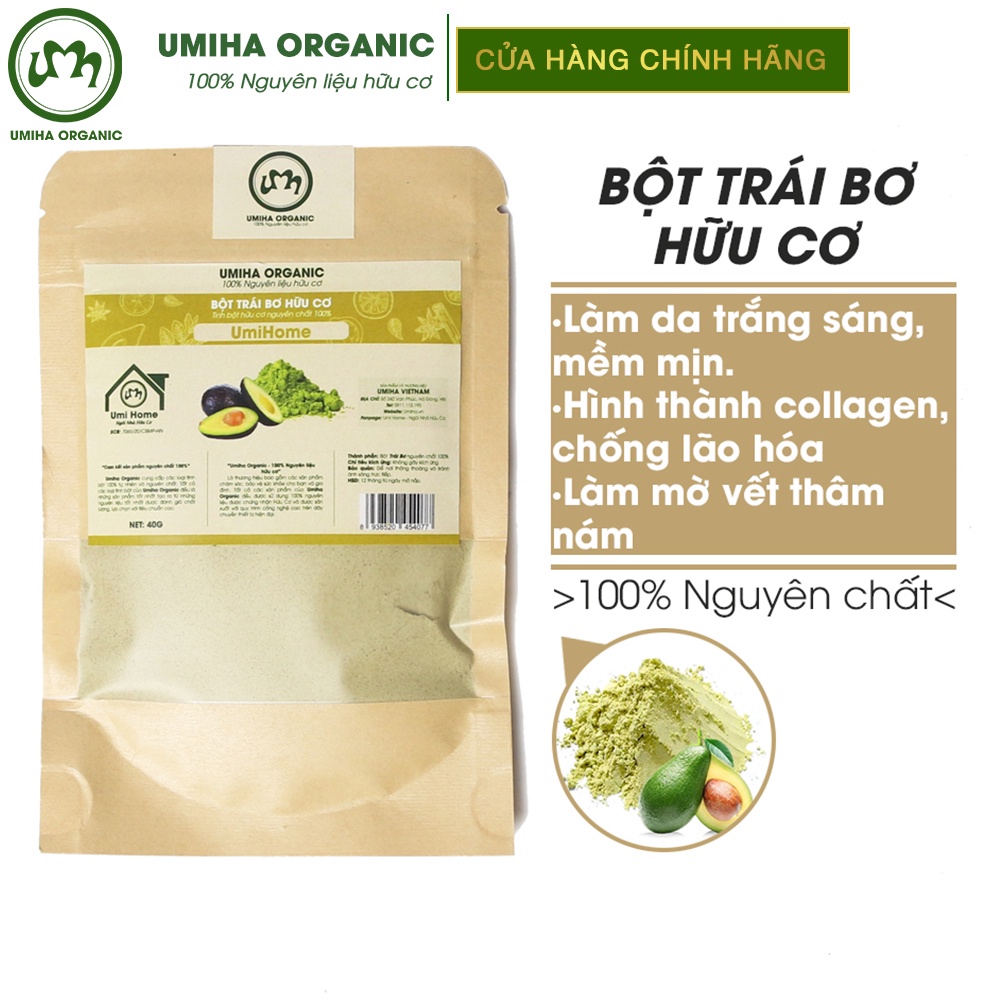 Bột Trái Bơ làm đẹp hữu cơ UMIHA nguyên chất 40G | Avocado Powder 100% Organic