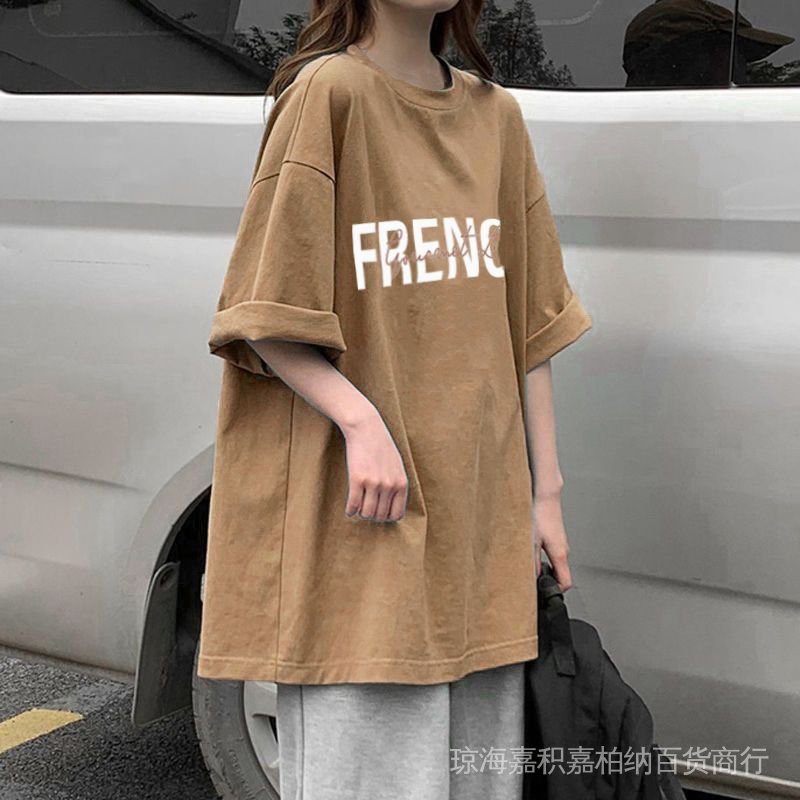 Áo Thun Nữ Ngắn Tay In Chữ Phong Cách Retro Mới