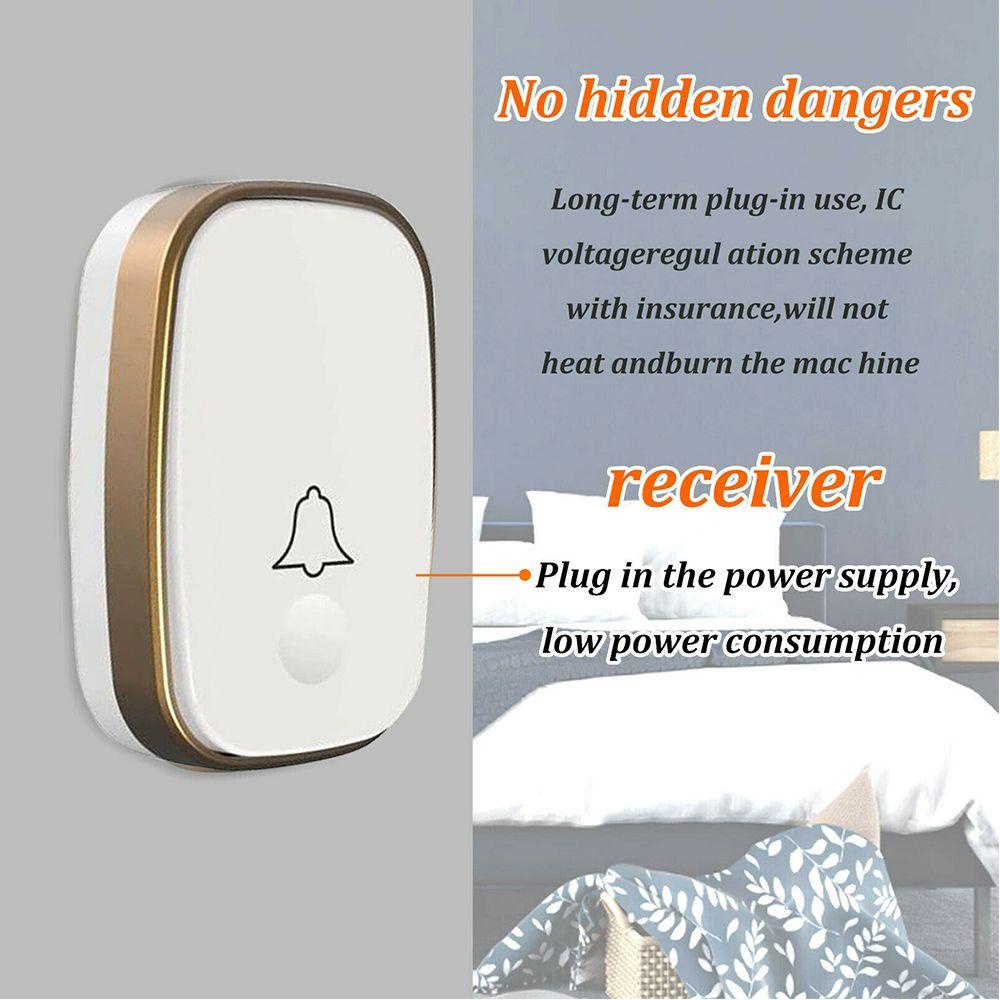 GOGOUP Chuông Cửa Không Dây Chống Thấm Nước Phích Cắm UK
