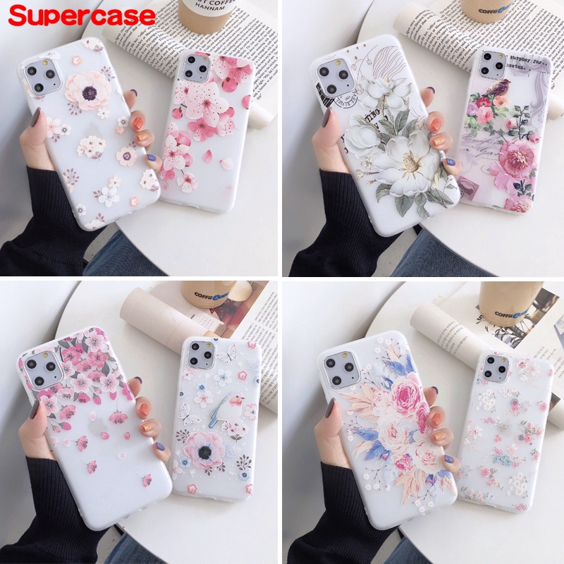 Soft Flower Phone Case For Samsung Galaxy A9 2018 S9 S8 Plus Soft Case Silicone Rose Simple Floral Flower Cover | BigBuy360 - bigbuy360.vn