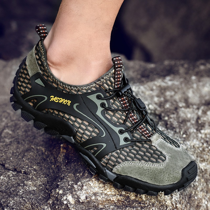 Giày thể thao leo núi cỡ lớn 39-50 màu xanh lá/ đen/ xám thời trang cho nam