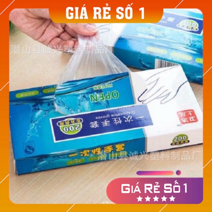 Găng Tay NiLon 𝑭𝒓𝒆𝒆𝒔𝒉𝒊𝒑 Hộp 200 Găng Tay Nilong Chế Biến Thực Phẩm Dùng 1 Lần