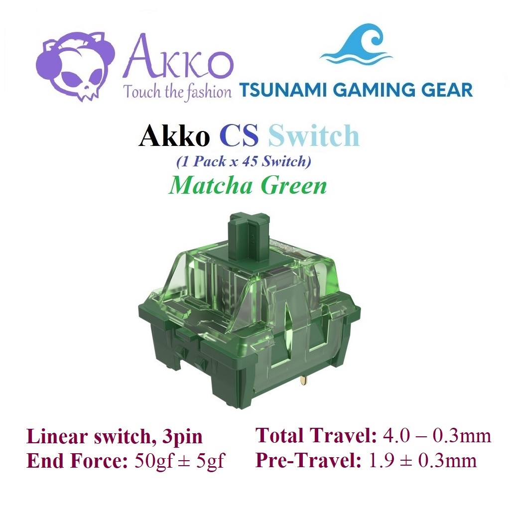 [Mã SKAMSALE03 giảm 10% đơn 200k] Bộ Switch bàn phím cơ Akko CS Switch - Matcha Green (45 switch) - Hàng chính hãng