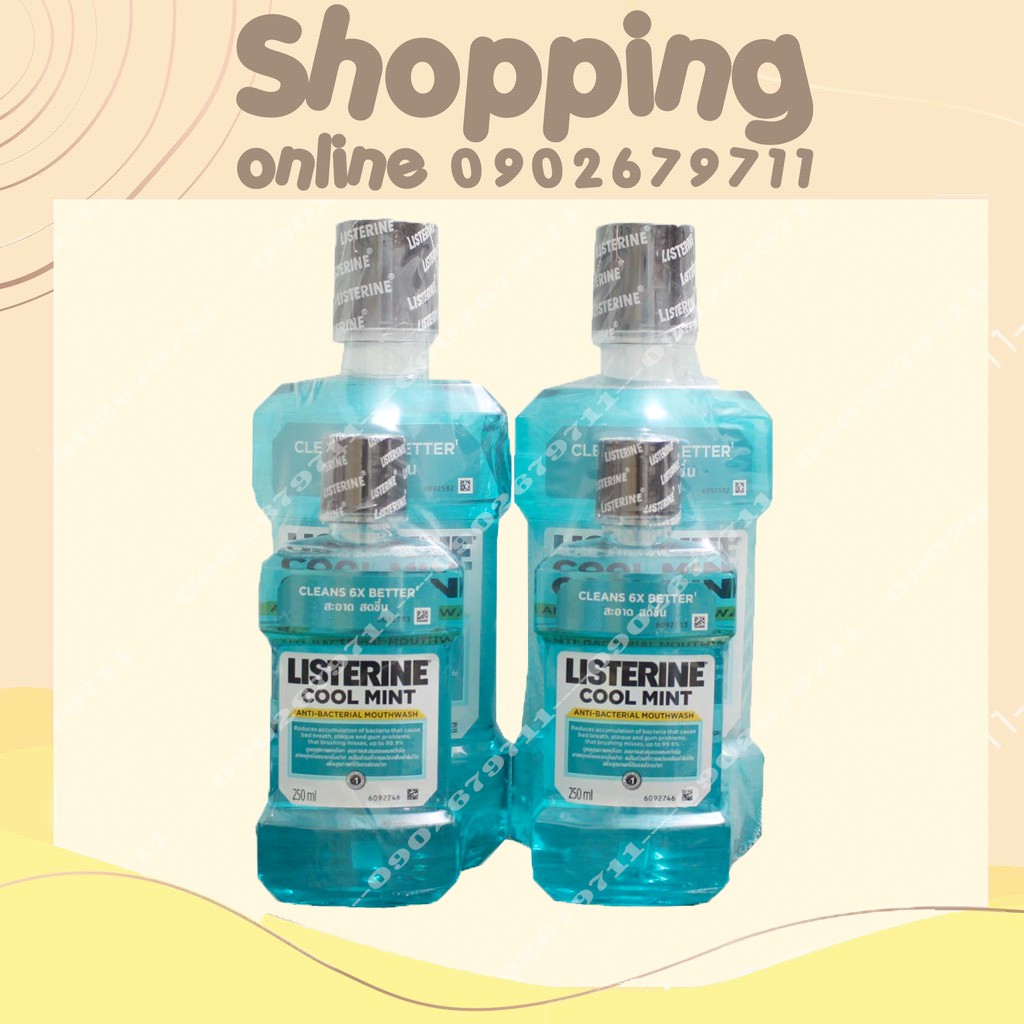 Cặp nước súc miệng Listerine 750ml + 250ml