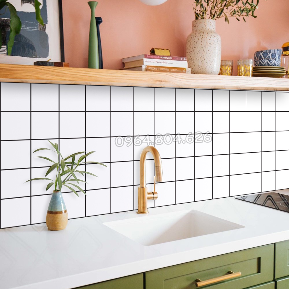 Cuộn 2 mét dài Decal gạch bông dán bếp dán tường, nhà tắm_kt 200x60cm FL200