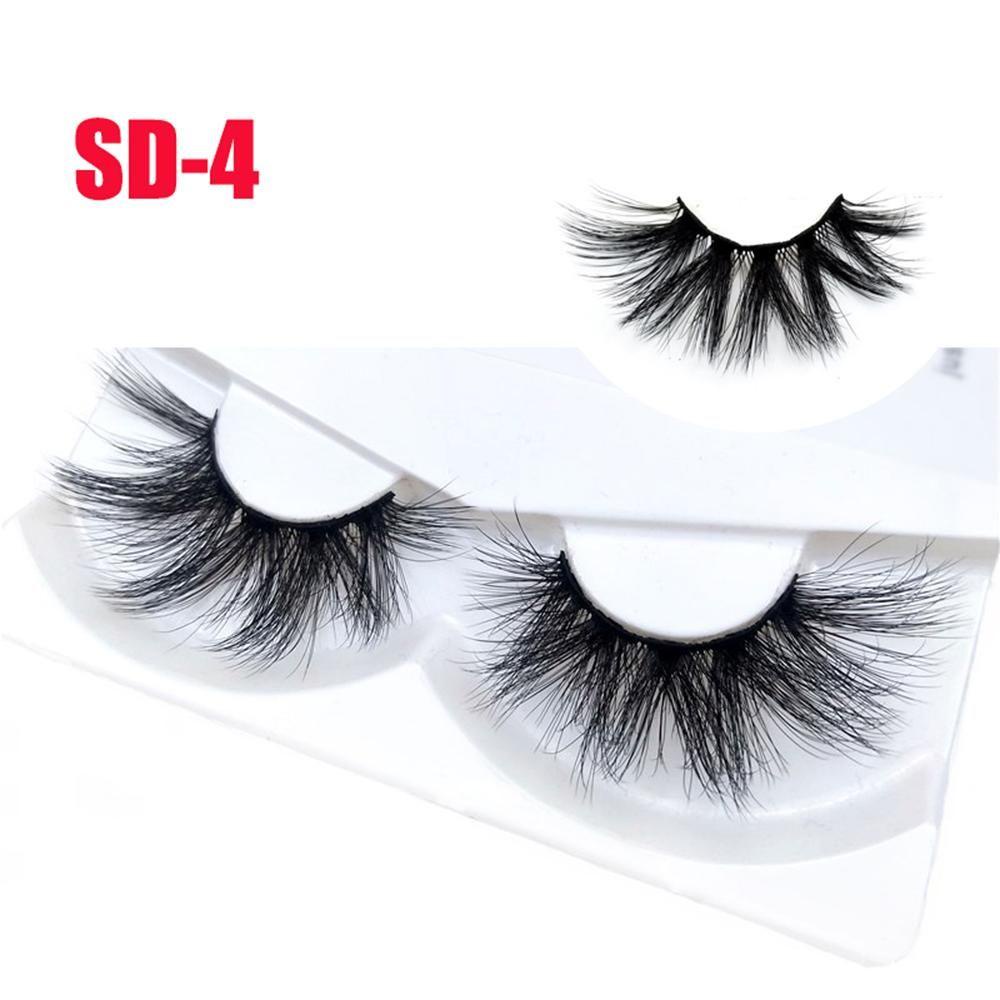 1 Cặp Lông Mi Giả SKONHED Dùng Trang Điểm Mắt 3D Bằng Lông Chồn