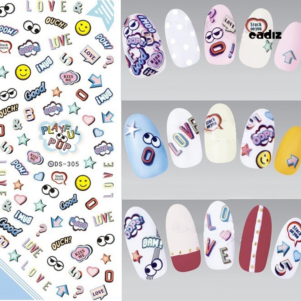 [Hàng mới về] Tấm Hình Dán Trang Trí Móng Tay Họa Tiết Hoa Đa Dạng