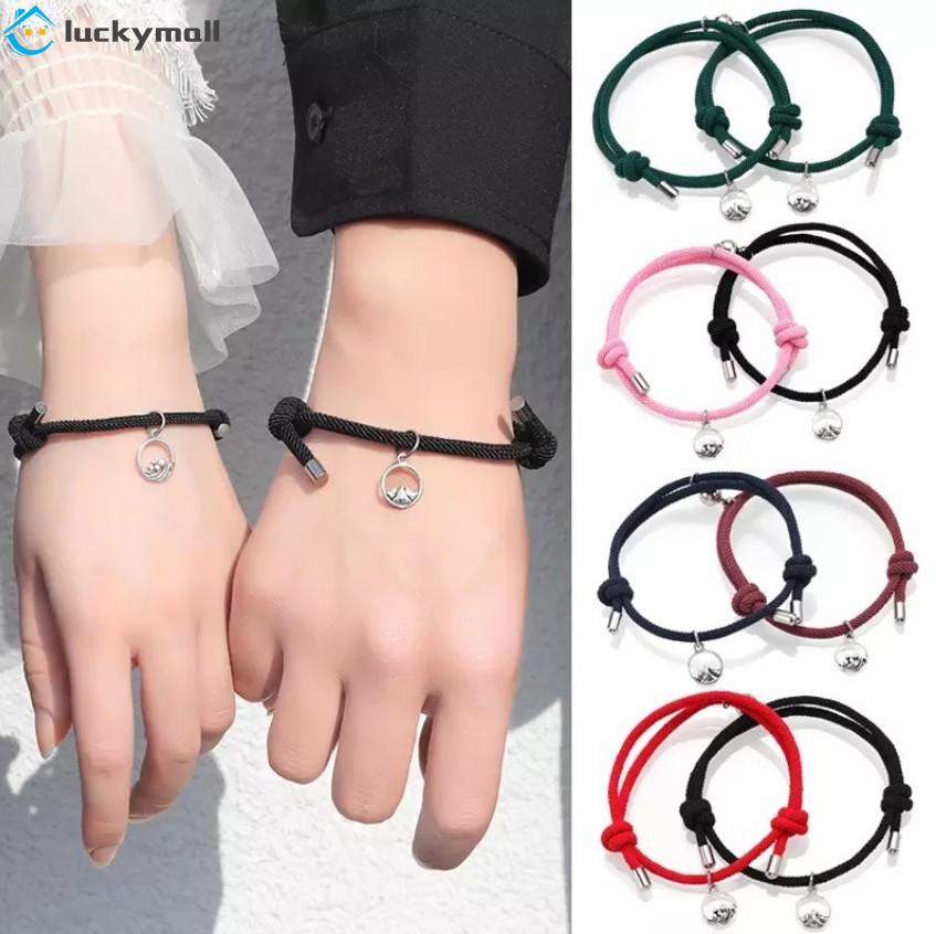 Set 2 Vòng Tay Bện Dây Có Thể Điều Chỉnh Cho Cặp Đôi