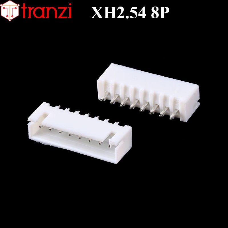 Giắc cắm header 2.54mm XH2.54 8P chân cắm thẳng trắng - túi 50 cái