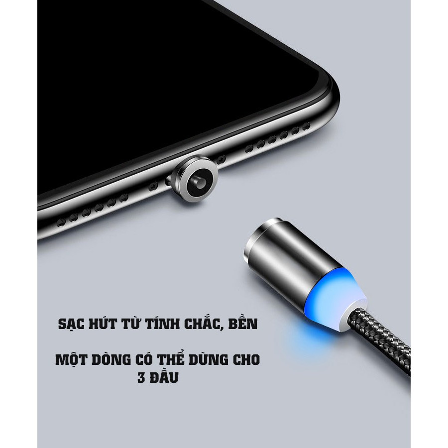 Dây Cáp Sạc Nhấp Nháy Có Đèn Led Cảm Ứng Âm Thanh Theo Điệu Nhac, đầu hít nam châm, dây chất liệu TPE đàn hồi cao, Occar