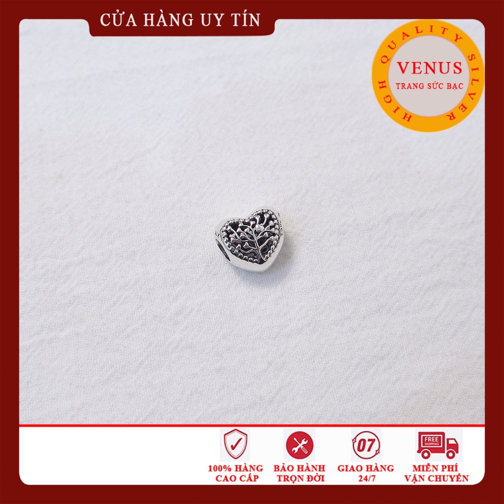 [Charm bạc 925 cao cấp] Charm bạc hình tim 4 mẫu- Mã sản phẩm VENUSS21