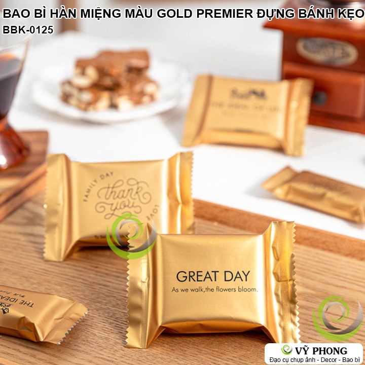 BAO BÌ TÚI NHỰA HÀN MIỆNG MÀU VÀNG GOLDEN SANG TRỌNG ĐỰNG BÁNH KẸO QUÀ TẶNG XUÂN NĂM MỚI DỊP LỄ TẾT NOEL BBK-0125