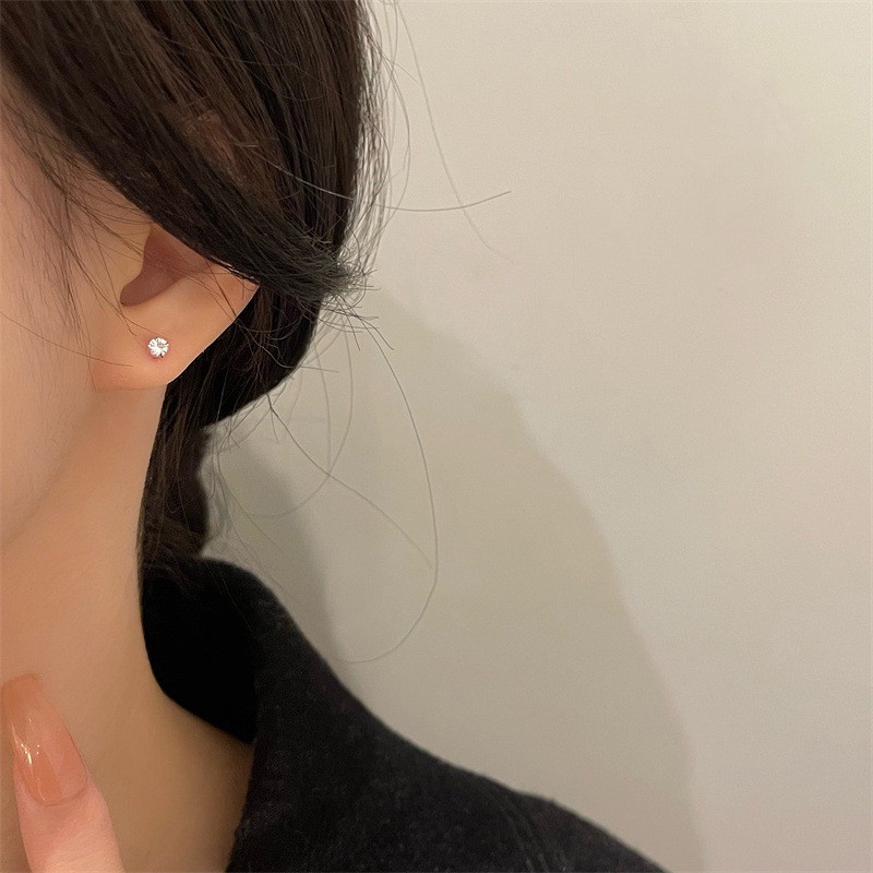 Bông Tai Đính Kim Cương Lấp Lánh Thời Trang Hàn Quốc Đơn Giản