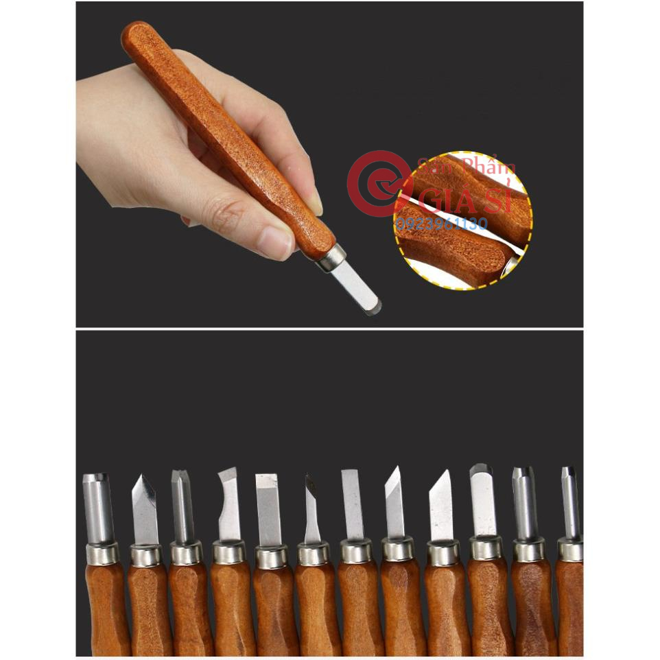 Bộ 12 dao khắc gỗ, trạm trổ cao cấp ❤️freeship❤️