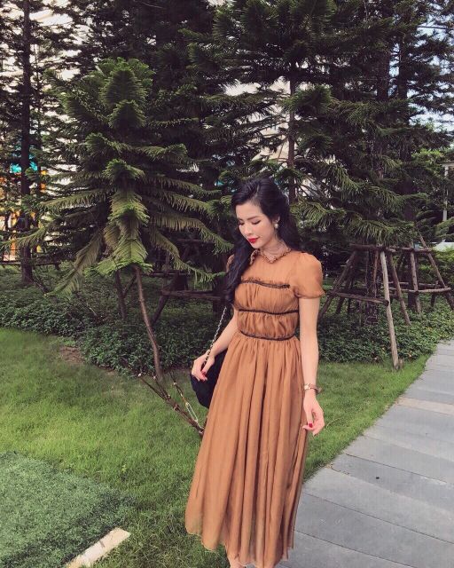 ĐẦM VOAN BÈO NHÚN DÀI_ĐẦM DỰ TỊÊC CAO CẤP_VÁY DỰ TIỆC DÀI | BigBuy360 - bigbuy360.vn