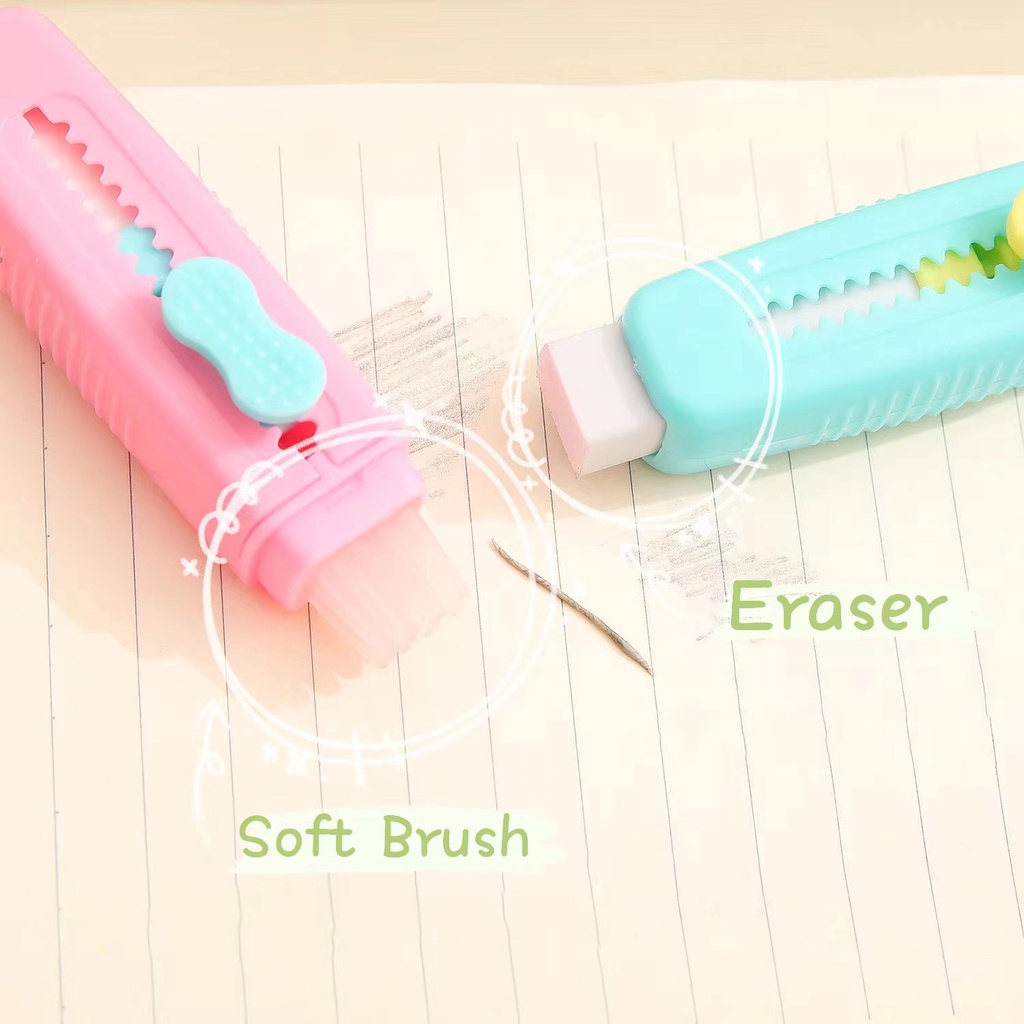 Cục Tẩy Cao Su Mềm Mại Có Thể Thu Gọn Màu Bánh Macaron