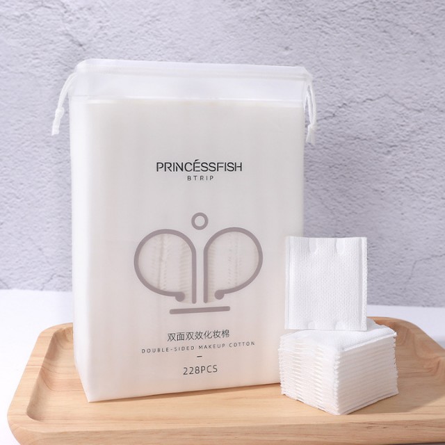 [228 Miếng] Bông Tẩy Trang 2 Mặt Cotton Tự Nhiên 3 Lớp Gói 228 Miếng Chăm Sóc Và Làm Sạch Da