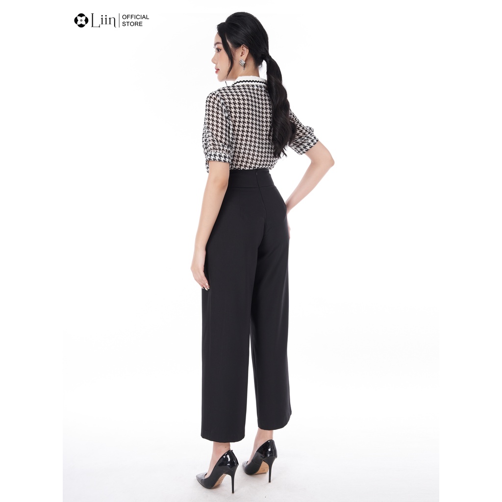 Quần suông linbi chất vải mango màu đen mặc tôn dáng, phong cách trẻ trung liin clothing QD3723