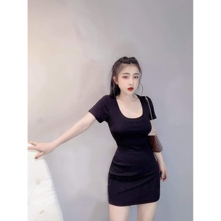 Đầm Body Cổ Tròn Bo Hót Hít