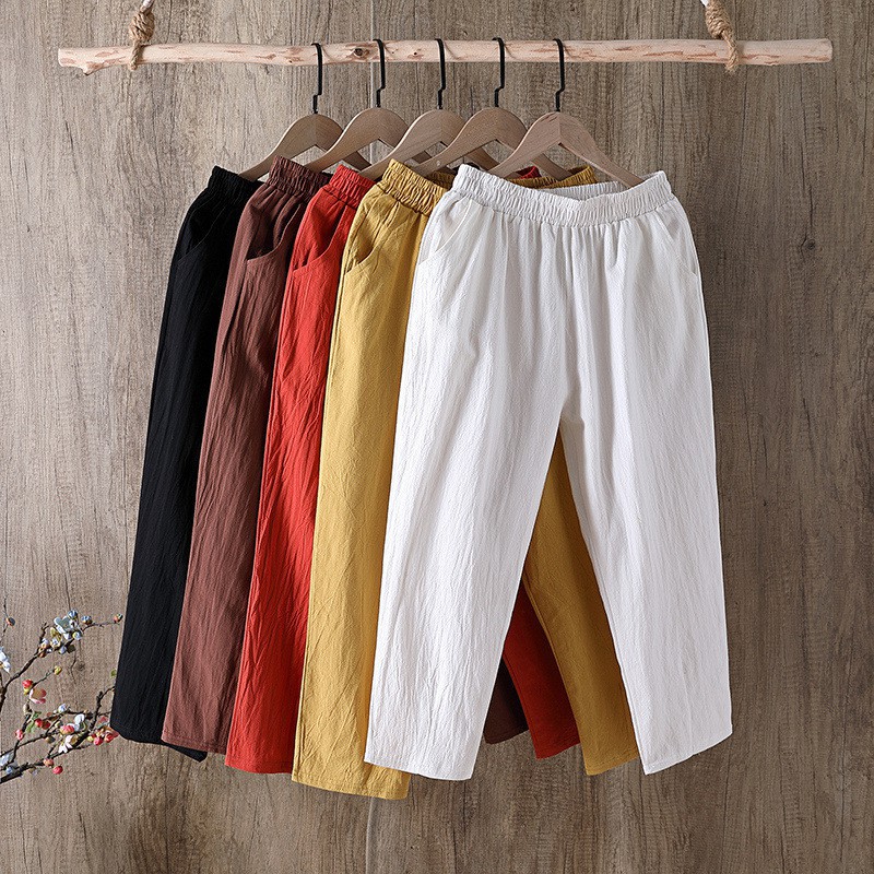 Quần đũi nữ baggy cạp chun thoáng mát LOT STORE QA49