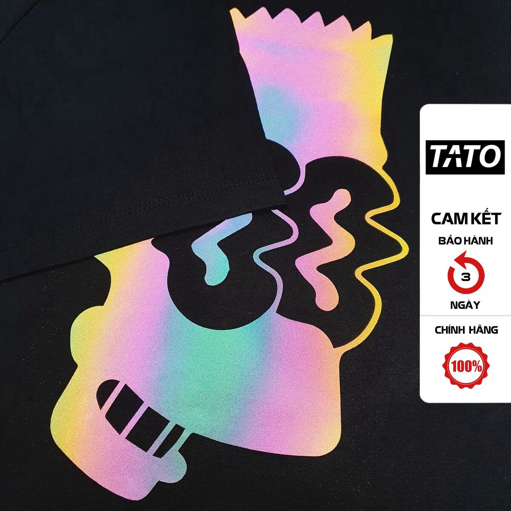 Áo thun Phản Quang Hình Bart Simpson Áo Thun Tay lỡ unisex form rộng super phong cách vải dày mịn TATO_OFFICIAL