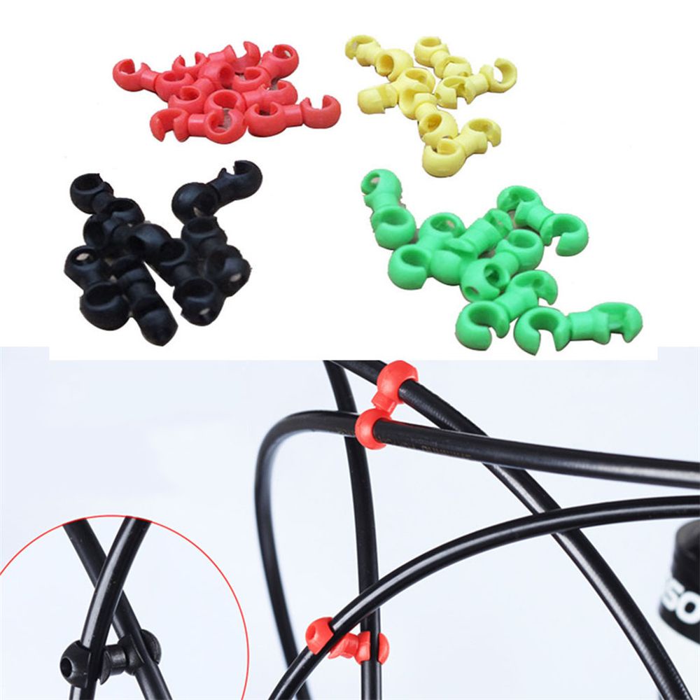 Set 10 Kẹp Dây Phanh Xe Đạp Hình Chữ S Nhiều Màu