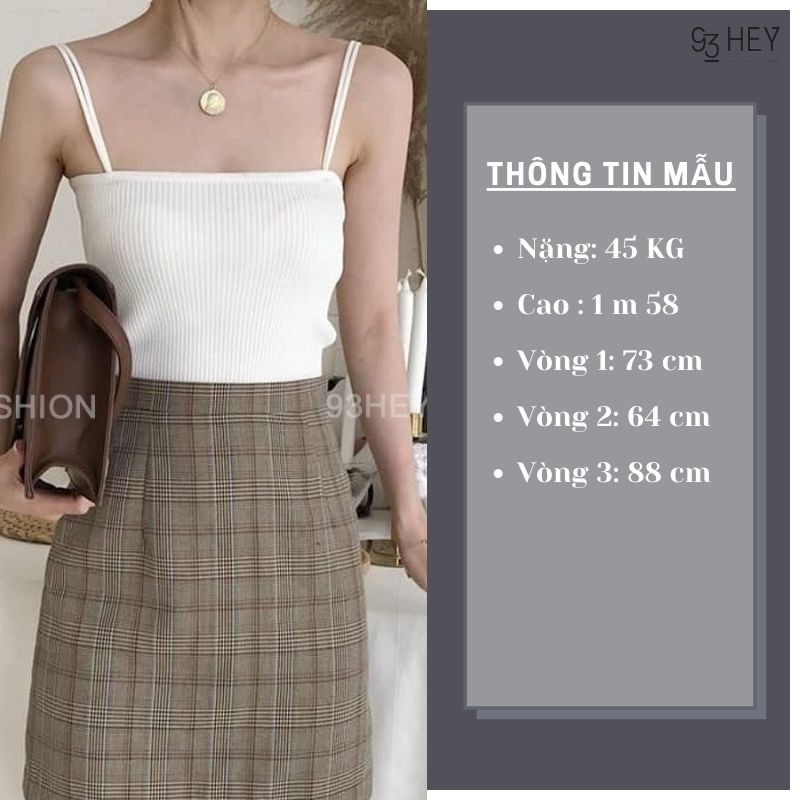 Áo Hai Dây Dệt Kim Len Tăm Màu Trơn Thời Trang Hàn Quốc 93HEY AHD01 | BigBuy360 - bigbuy360.vn