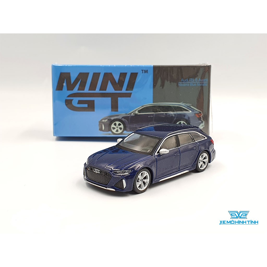 Xe Mô Hình Audi RS 6 Avant Navarra Blue Metallic LHD Tỉ lệ 1:64 MiniGT (Xanh)